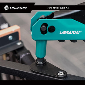 LIBRATON rivet gun beside ruler showing scale for correct fit benefit