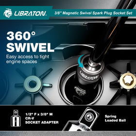 LIBRATON spark plug gap tool and adapter included for maintenance tasks