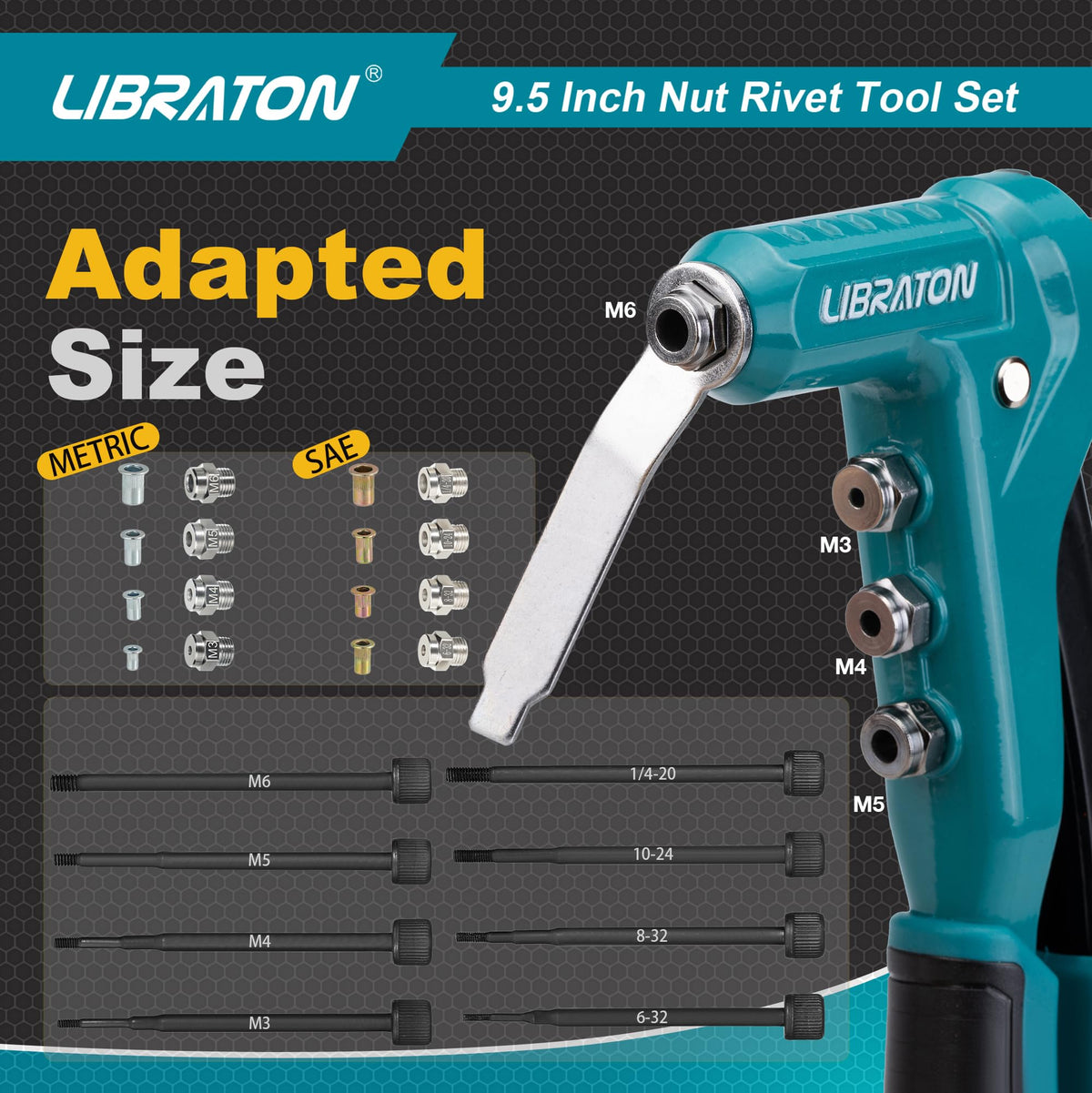 LIBRATON tool installing rivet nut in sheet metal for secure fastening benefit
