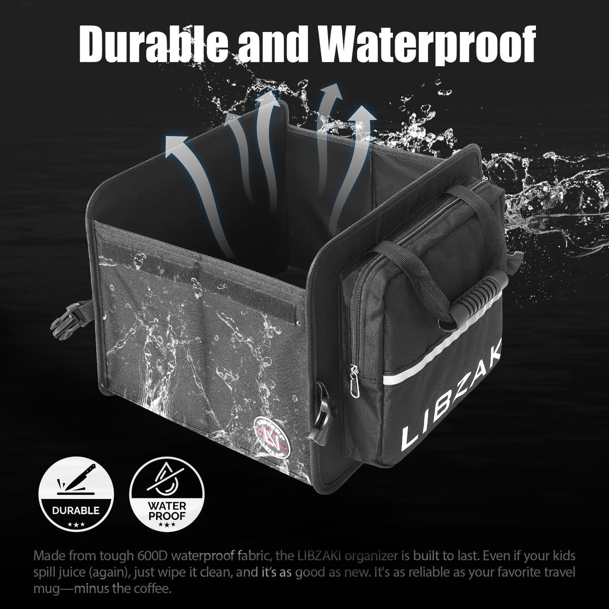 LI LIBZAKI close-up of 600D Oxford fabric highlighting durable, water-resistant protection