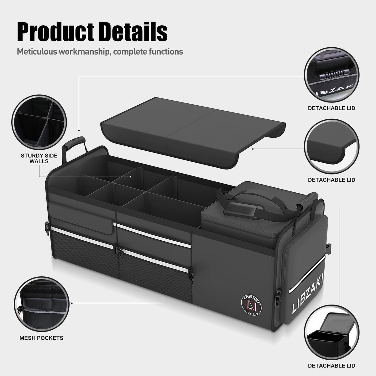 LIBZAKI in-car lifestyle use organizer reducing trunk clutter effectively