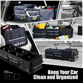 LIBZAKI size comparison with groceries showing generous 95L capacity