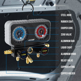 Lichamp assortment of adapters, can tap, screwdriver and safety gloves included