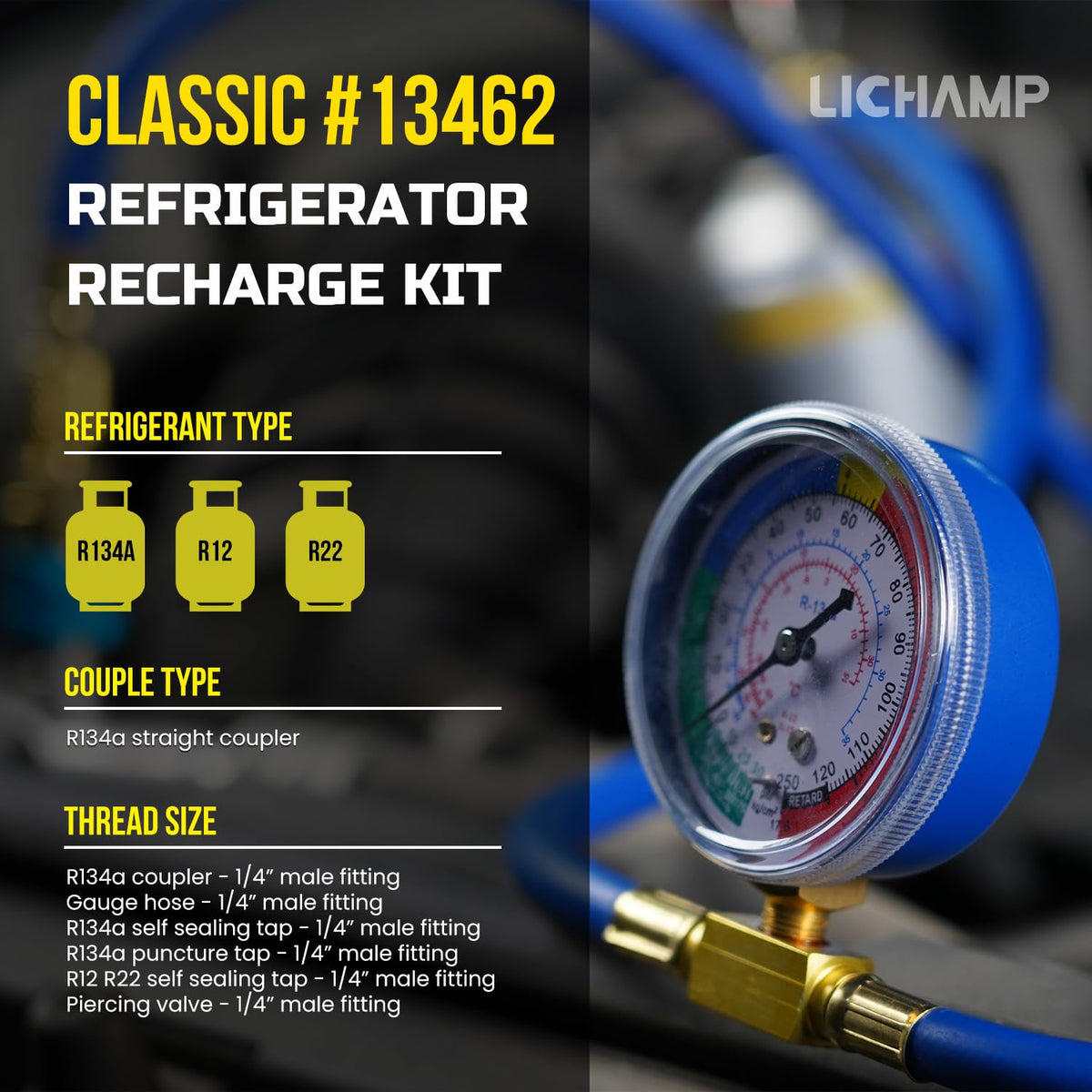 Lichamp bullet piercing valve detail with L key for secure puncture control
