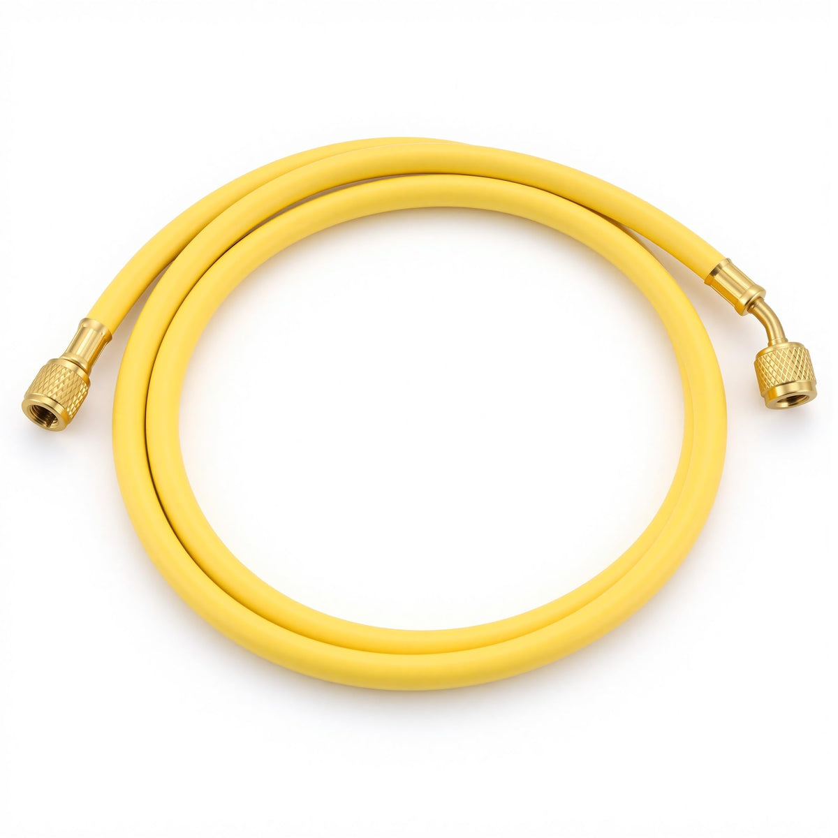 Lichamp front view showing yellow hose and fittings for quick identification and safe use
