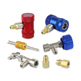 Lichamp front packaging showing full R1234YF adapter kit and components sold together