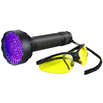 Lichamp front view of UV leak detector showing durable aluminum body and ergonomic grip for reliable inspections