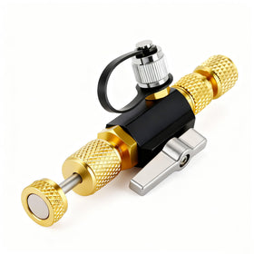 Lichamp front view of tool showing dual-flare adapters for accurate connection