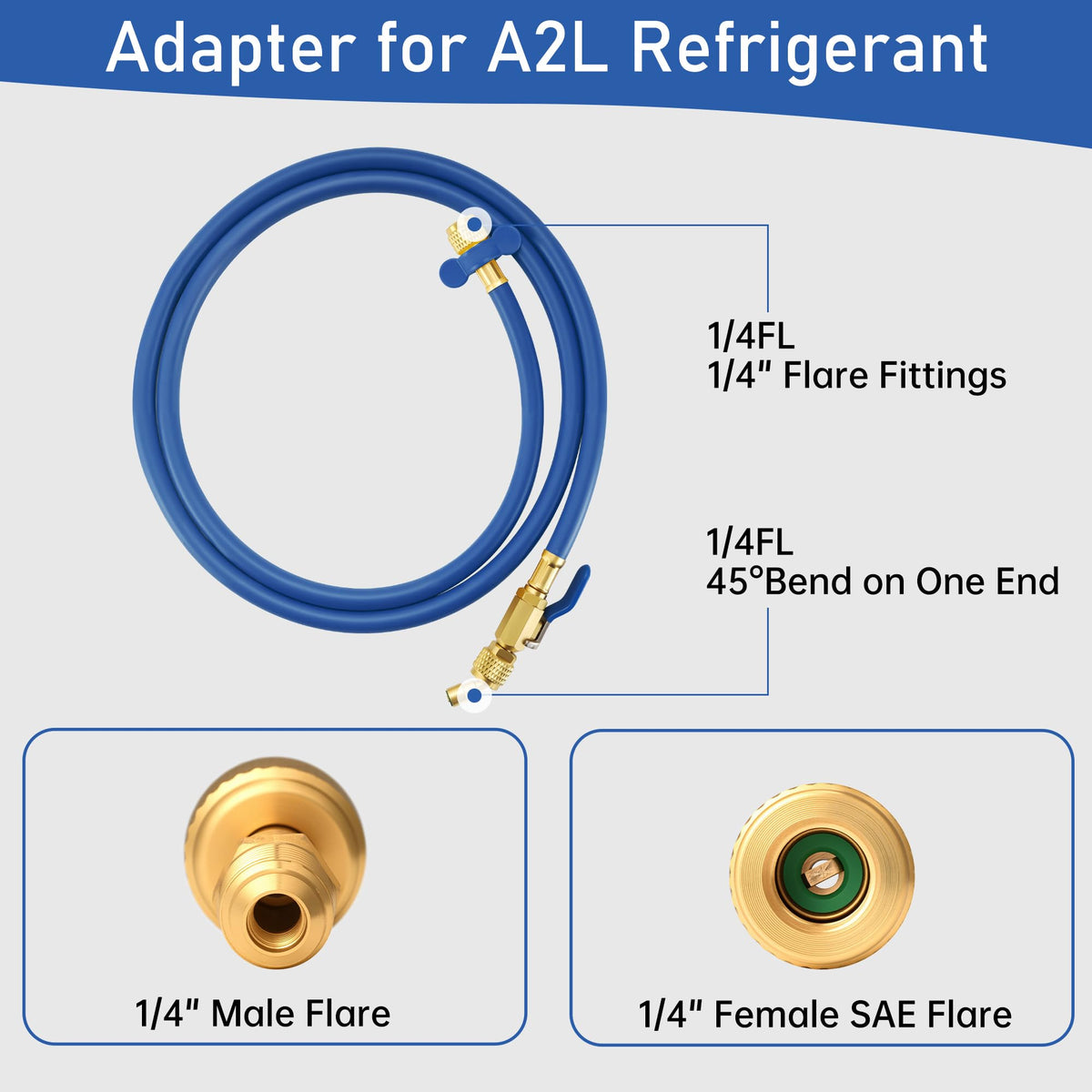 Lichamp hoses connected during automotive A/C service demonstrating compatibility and safer handling