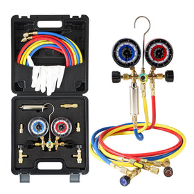 Lichamp manifold front view showing gauges and control valves for clear diagnostics