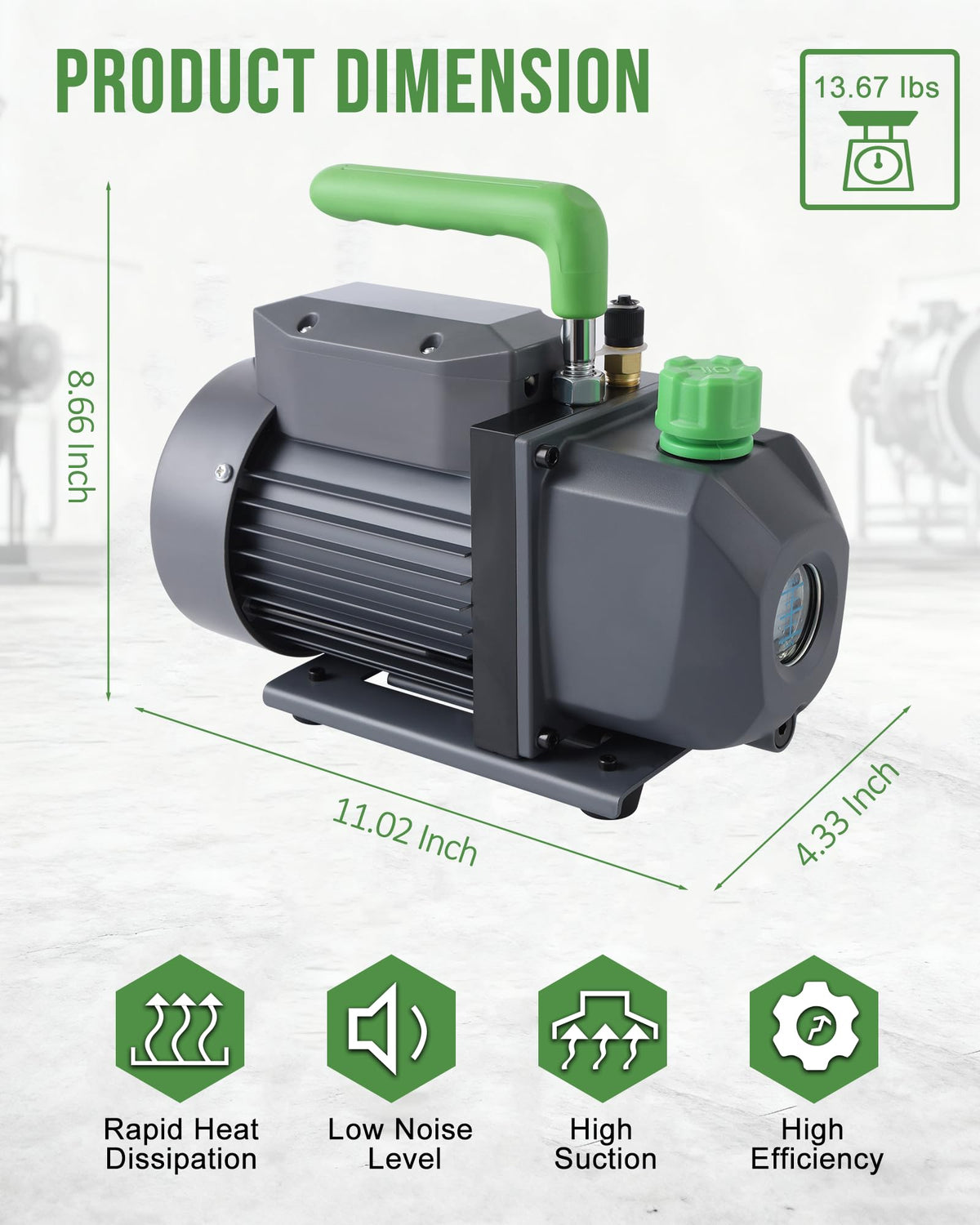 Lichamp oil sight glass closeup for easy monitoring of oil condition and level