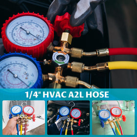 Lichamp hose held in hand for scale showing manageable length and portability
