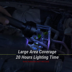Lichamp next to AA batteries showing size and battery-powered portability for long run times