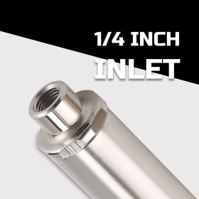 Lichamp top view connected to 1/4-inch gauge port demonstrating easy installation