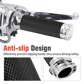 LIDSCURA grips installed on Harley handlebar for improved handling