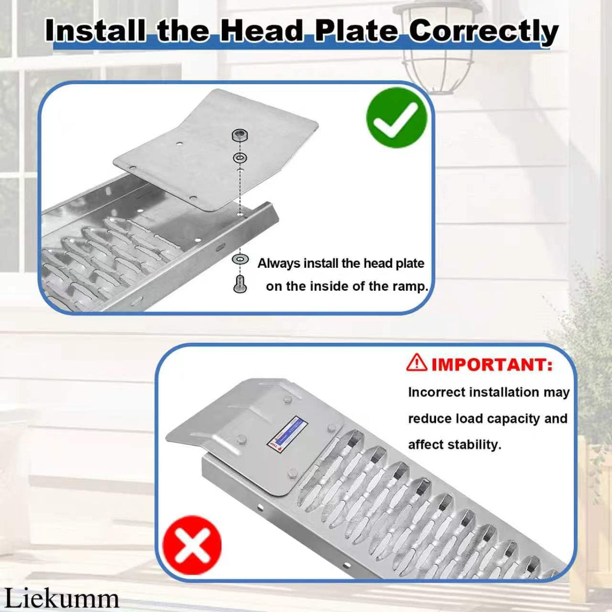 LIEKUMM folded ramp with handle for easy carrying and compact storage convenience