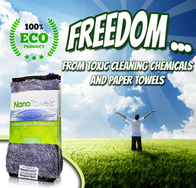Life Miracle towel held in hand for travel cleaning convenience and portability