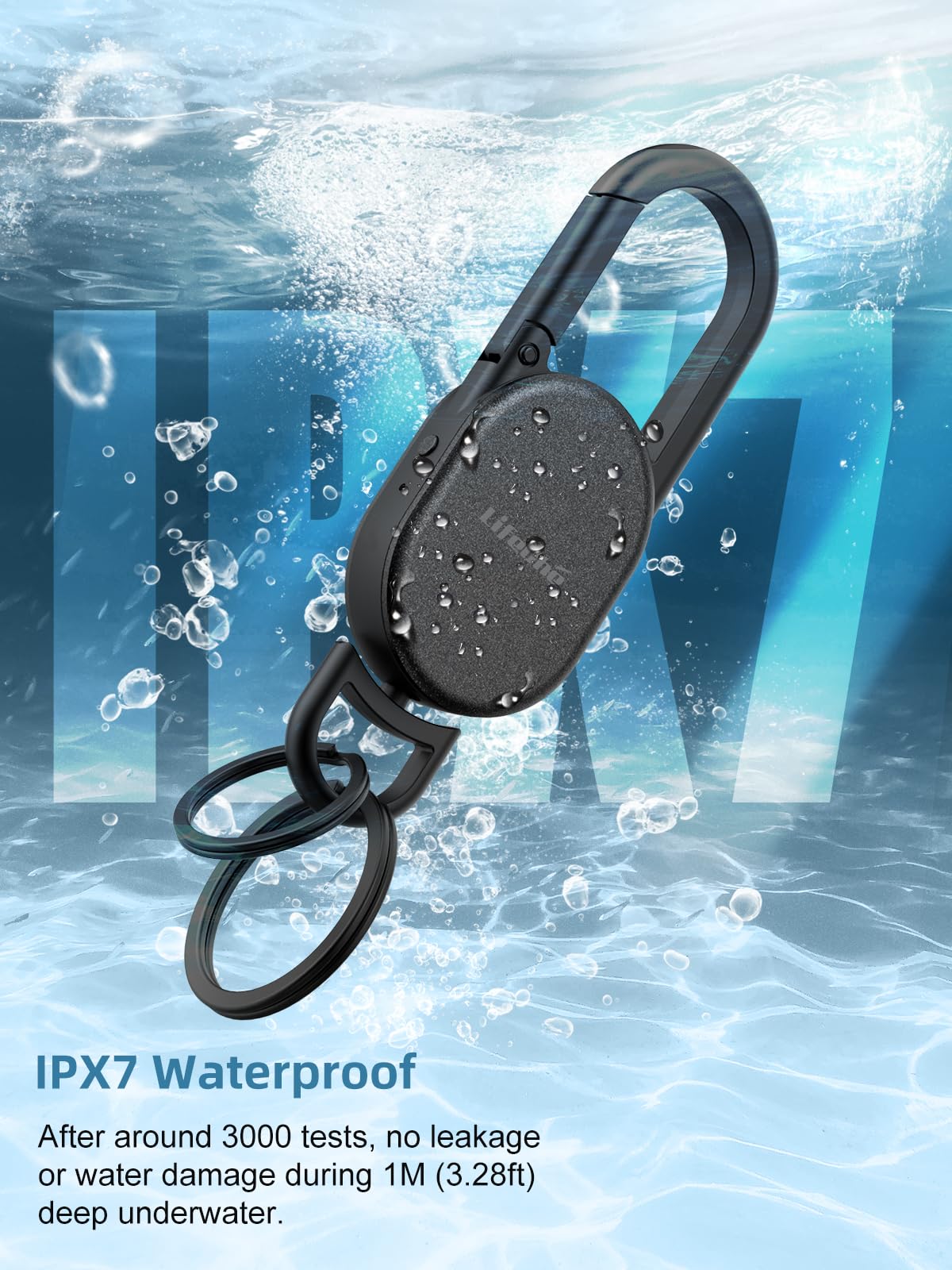 LifeChé rotating hook and dual key rings shown for organized key management