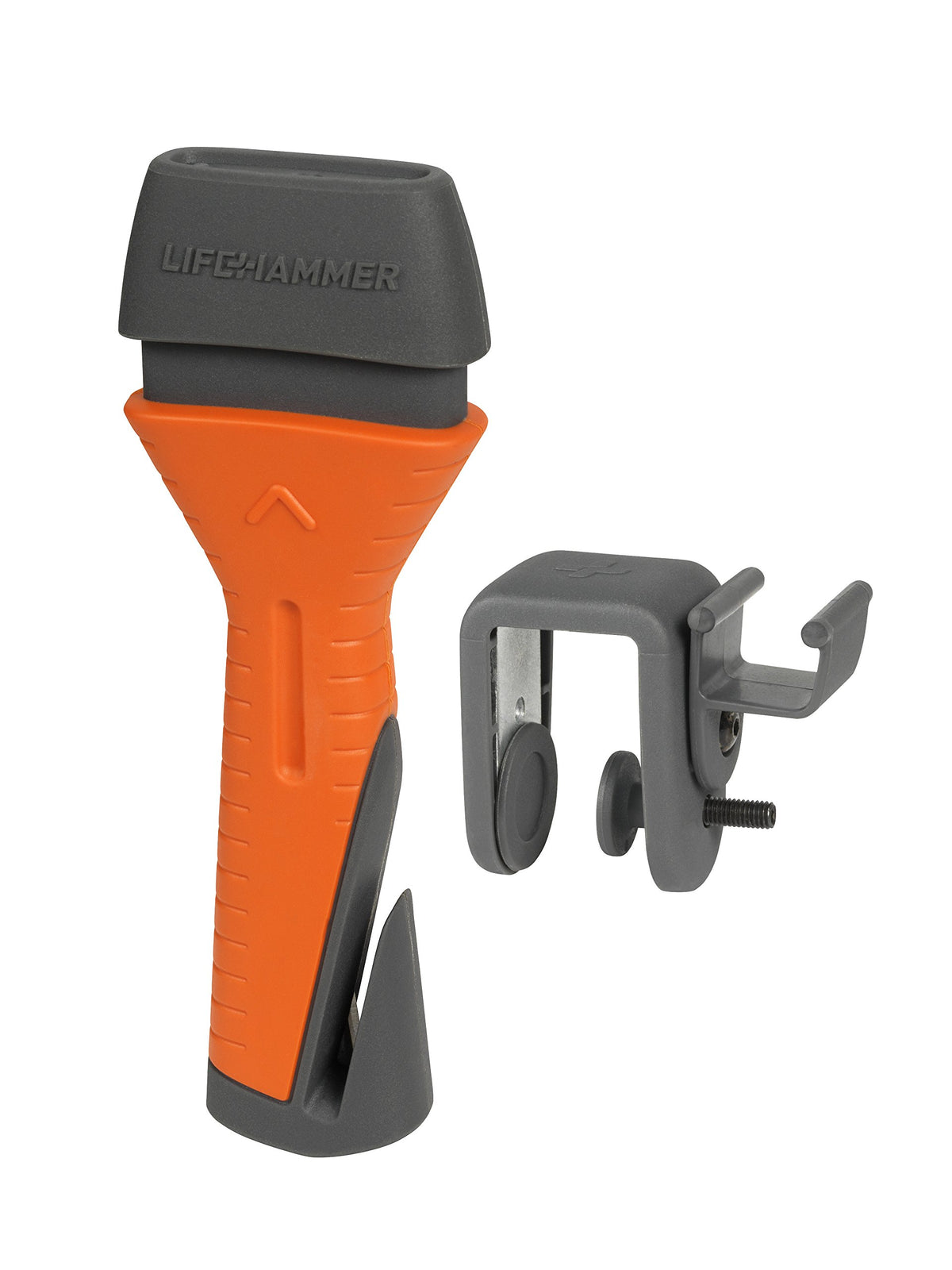 Lifehammer front view showing ergonomic grip and hammer head for quick access