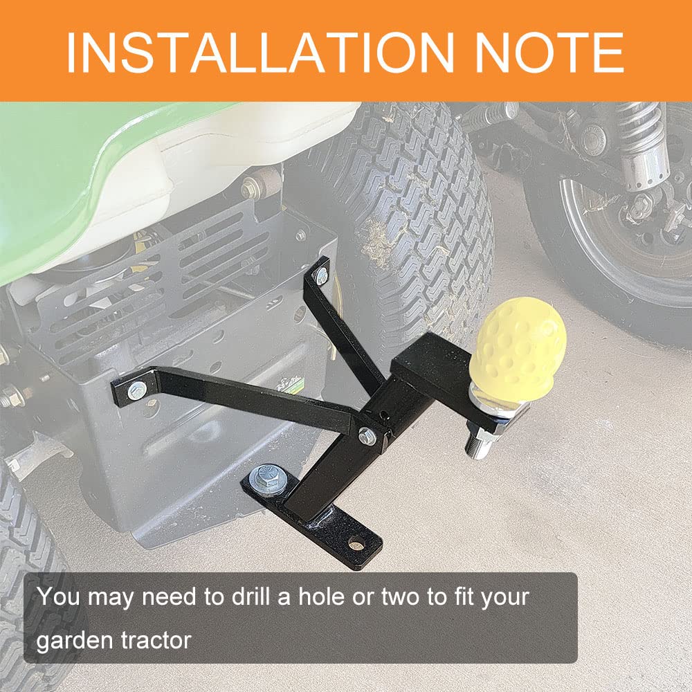 lifgarfe hitch with trailer ball detail showing compatibility with 3/4" or smaller balls