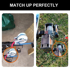 lifgarfe laid out with 5/8 inch hitch pin and cotter pin for quick installation