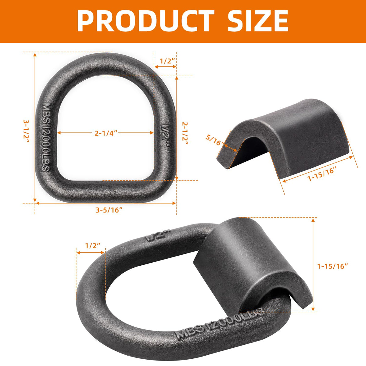 lifgarfe welded D-ring mounted to trailer frame demonstrating secure attachment benefit