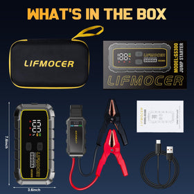 LIFMOCER GS300 LED flashlight illuminated in SOS mode for nighttime roadside visibility