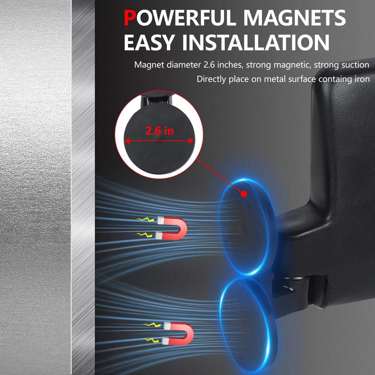 Lifronkit close-up of magnetic base with rubber pad protecting paint