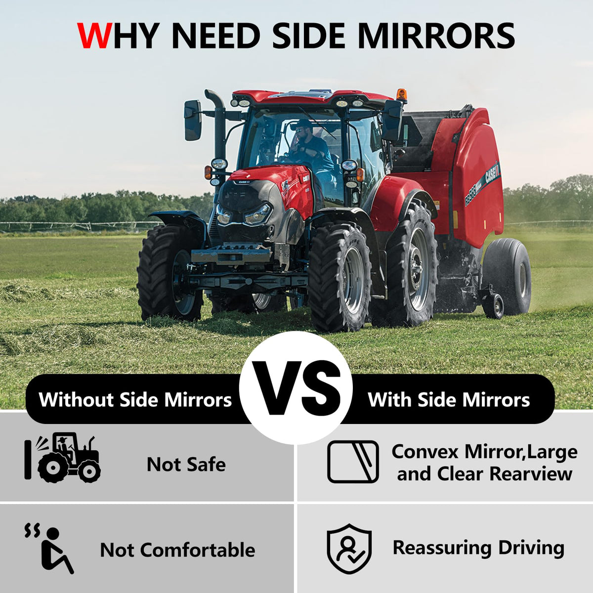 Lifronkit convex glass detail reflecting wide rear field for safety
