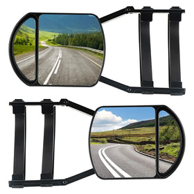 Lifronkit front view of clip-on towing mirror showing full coverage benefit