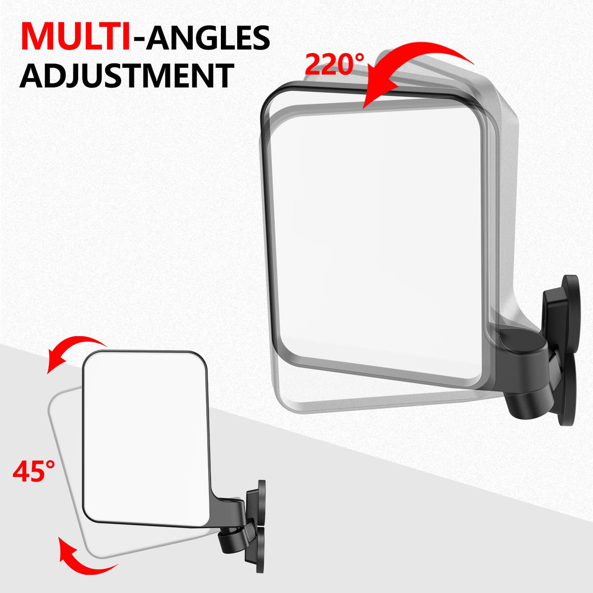 Lifronkit mirror installed on tractor illustrating improved rear visibility while working