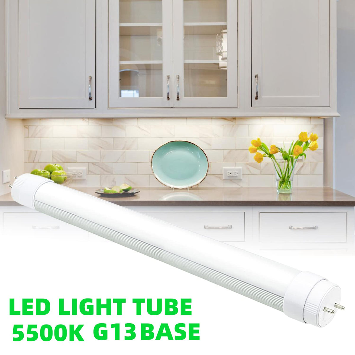 LifSunLit tube installed in fixture demonstrating bright daylight benefit in use