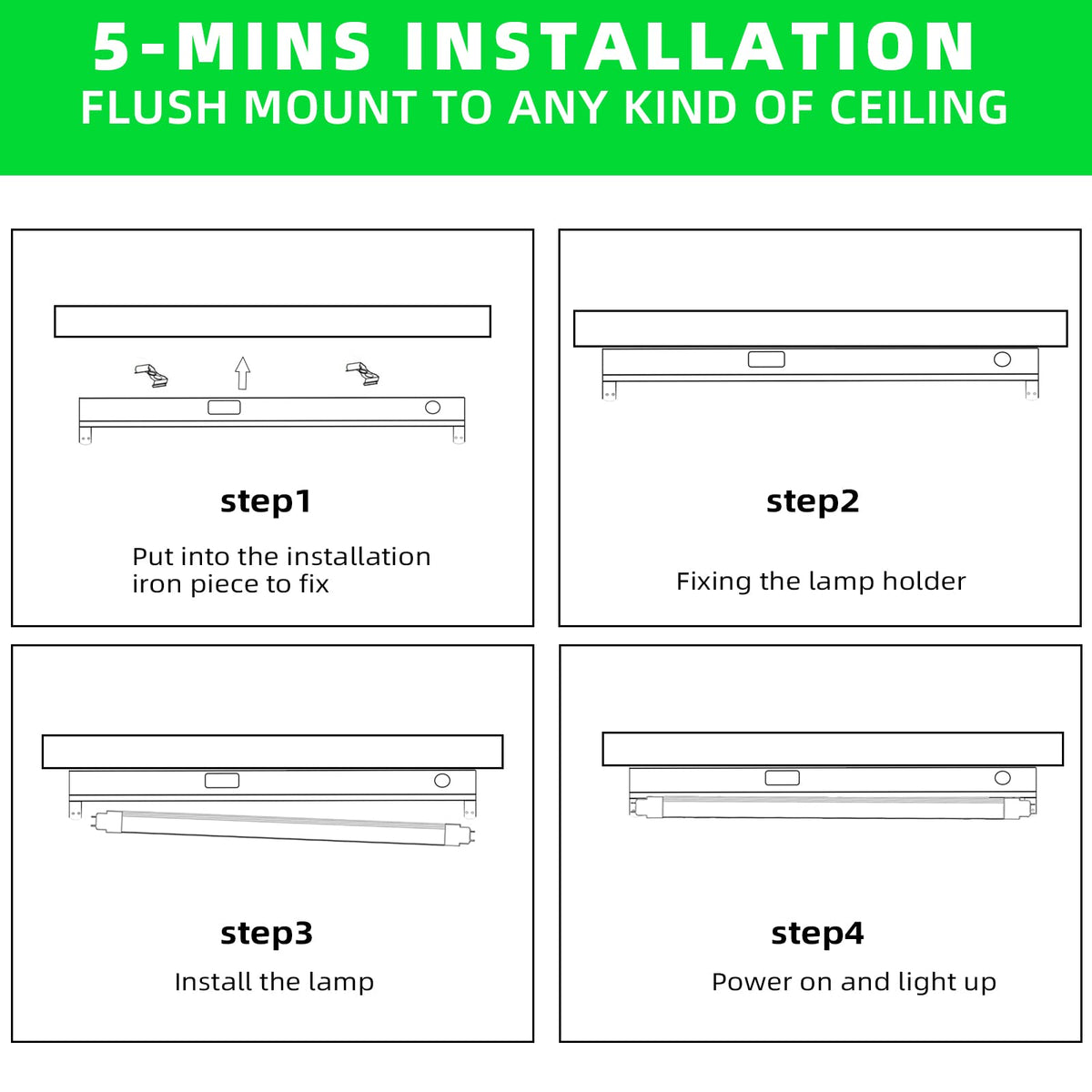 LifSunLit lighting a garage workspace to show clear task illumination and energy savings