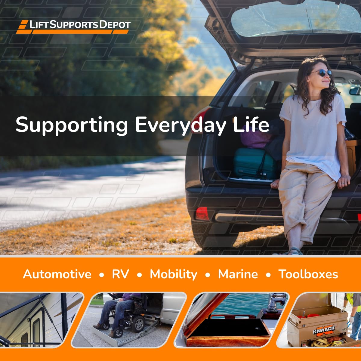 Lift Supports Depot lifestyle shot of open Tundra tailgate showing safer access