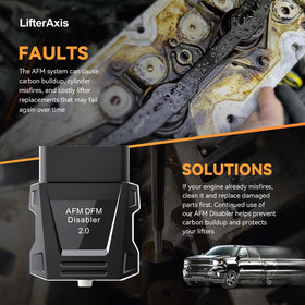One-button switch detail on LifterAxis unit for instant manual AFM control