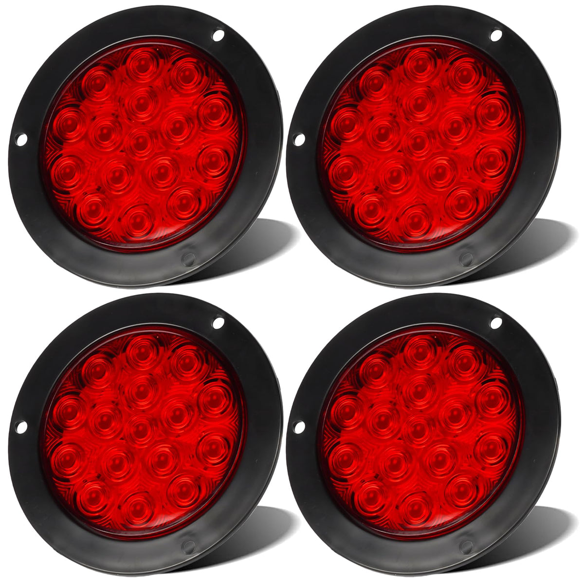 LIGBT front view of red LED trailer light showing bright signal benefit