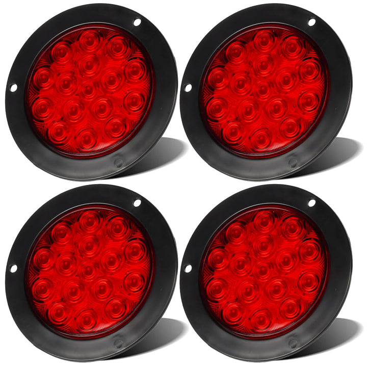 LIGBT front view of red LED trailer light showing bright signal benefit