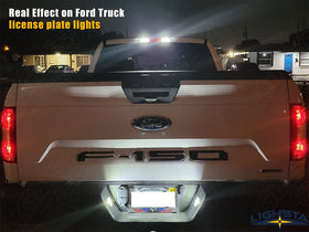 LIGHSTA license and cargo lights lit at night improving rear visibility and appearance