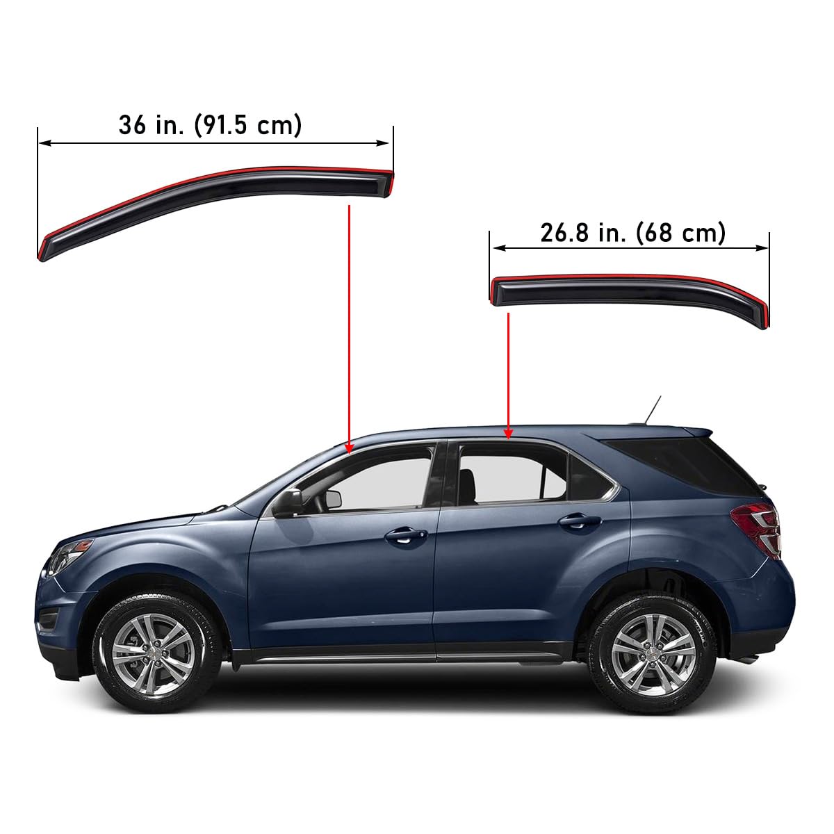 Lightronic front right visor on Equinox demonstrating improved airflow benefit