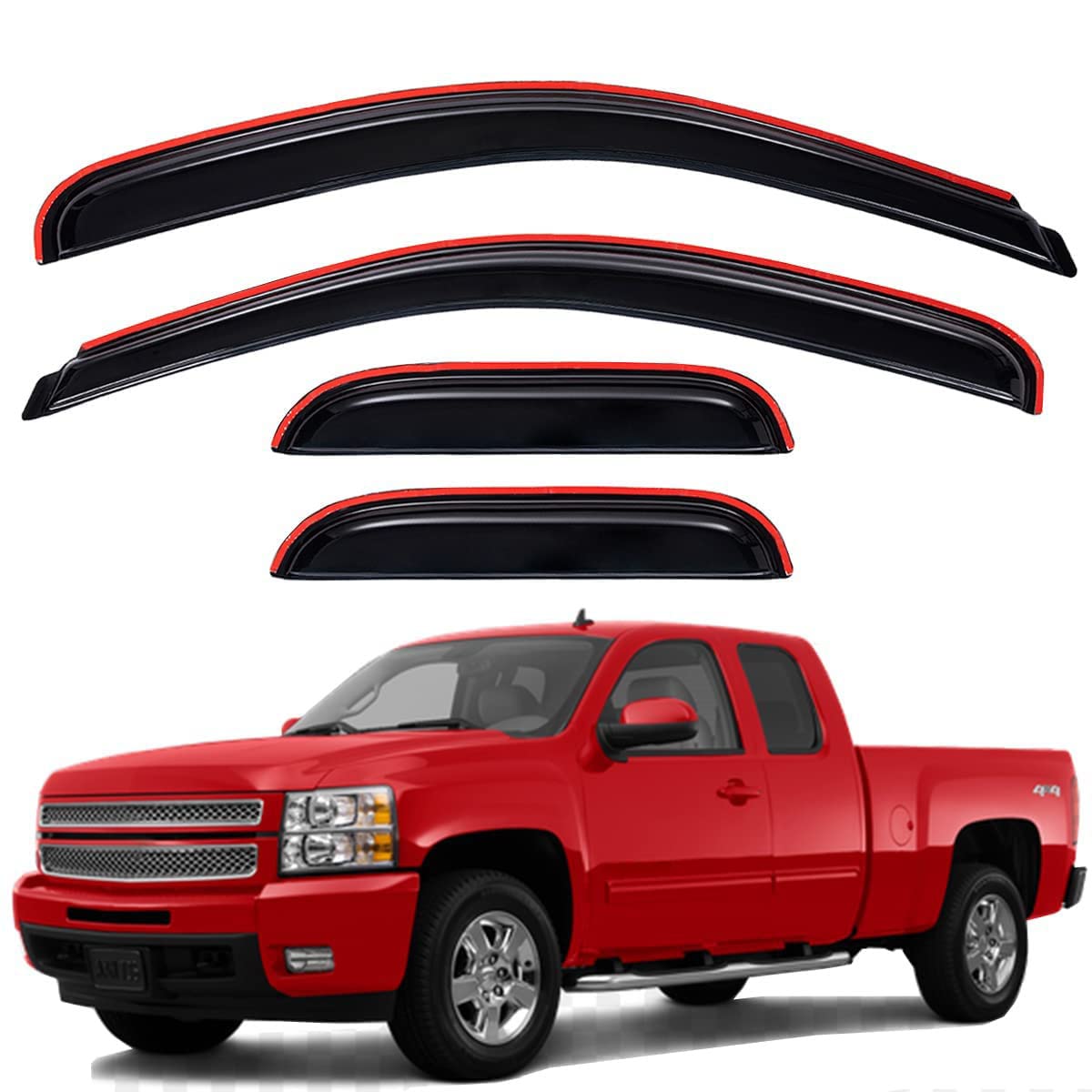 Lightronic front visor on Silverado front door for airflow and sun reduction