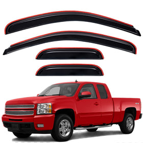 Lightronic front visor on Silverado front door for airflow and sun reduction