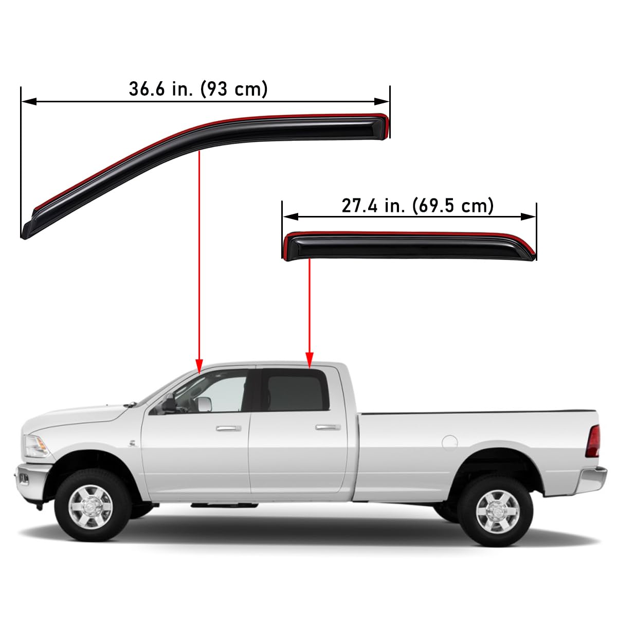 Lightronic installed on driver side window, demonstrates rain protection and airflow benefit