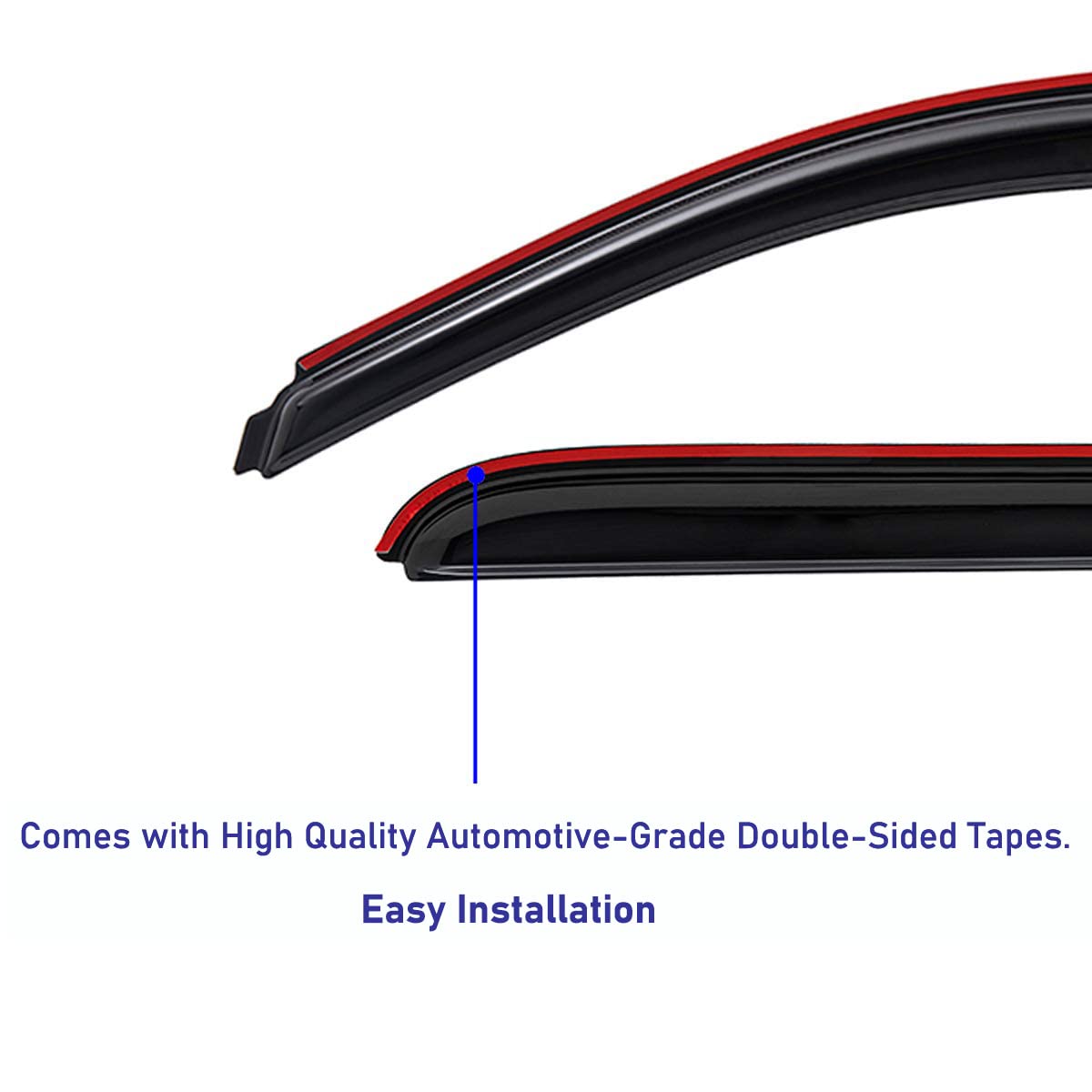 Lightronic visors on truck in rain, displays ventilation while keeping water out