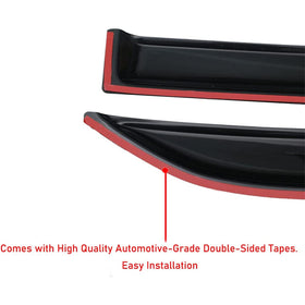 Lightronic visors on parked Subaru with windows cracked showcasing ventilation and sun reduction