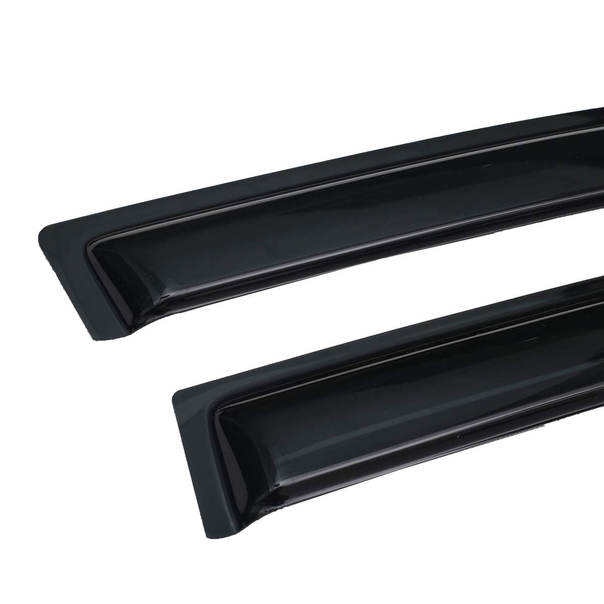 Lightronic rear visor on Subaru Impreza hatchback passenger side showing rain deflection