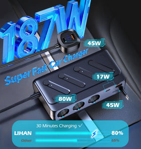 LIHAN three sockets with independent switches offering controlled accessory power