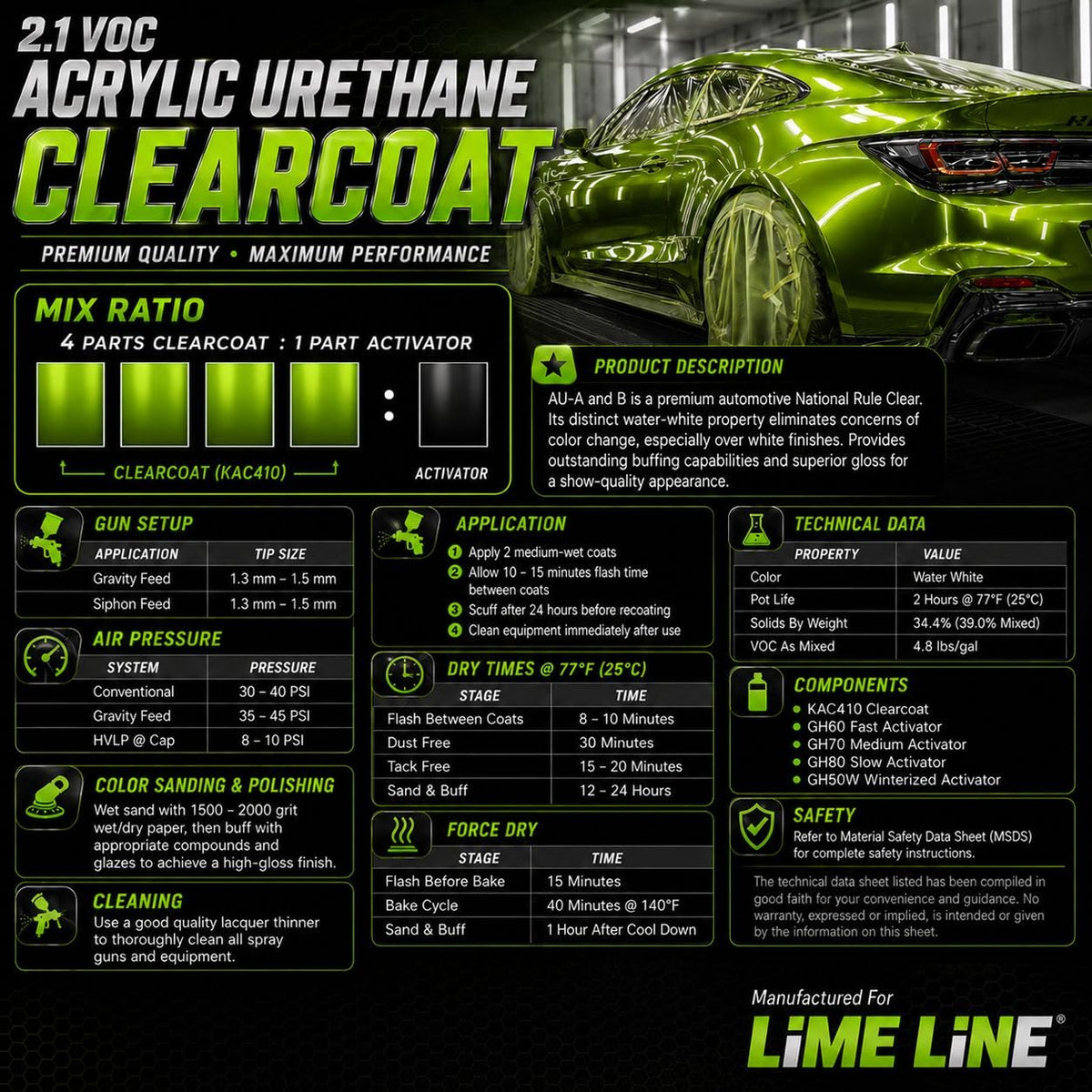LiME LiNE polished panel reflecting light with deep gloss