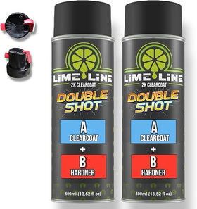 LiME LiNE front packaging showing two-pack aerosol cans and branding, convenient pro finish