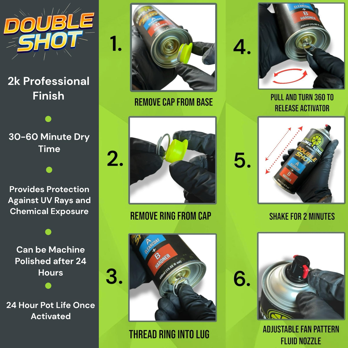 LiME LiNE adjustable nozzle showing circular and wide spray patterns for versatile coverage