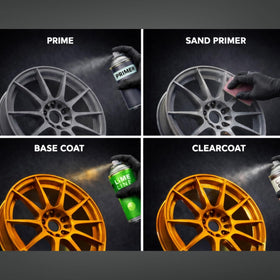 LiME LiNE spraying on car hood, illustrating even application and high-gloss result